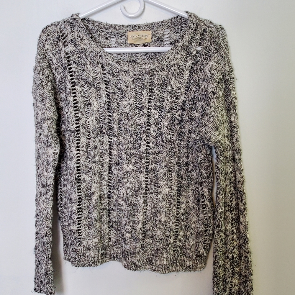 Denim & Supply Ralph Lauren Cotton Blen Open Knit Sweater